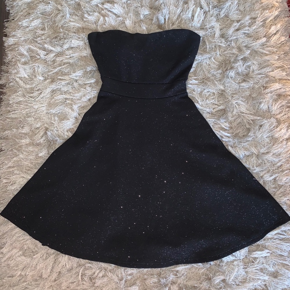 Sparkly Black Strapless Dress